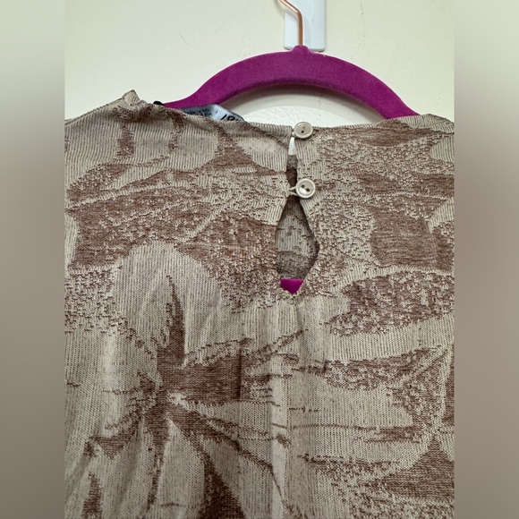 Zara Jacquard Midi Tie Waist Crinkle Detail Dress Brown Full sleeves high neck M - Picture 14 of 17